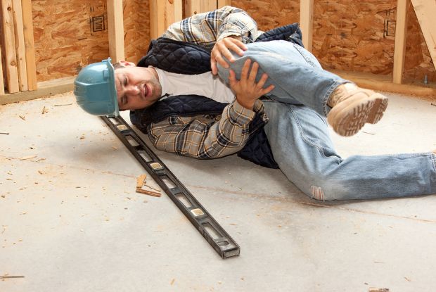 A man injured on the floor in a construction area seeks treatment from no-fault and workers compensation doctors.