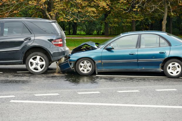 A car involved in a no-fault car accident.